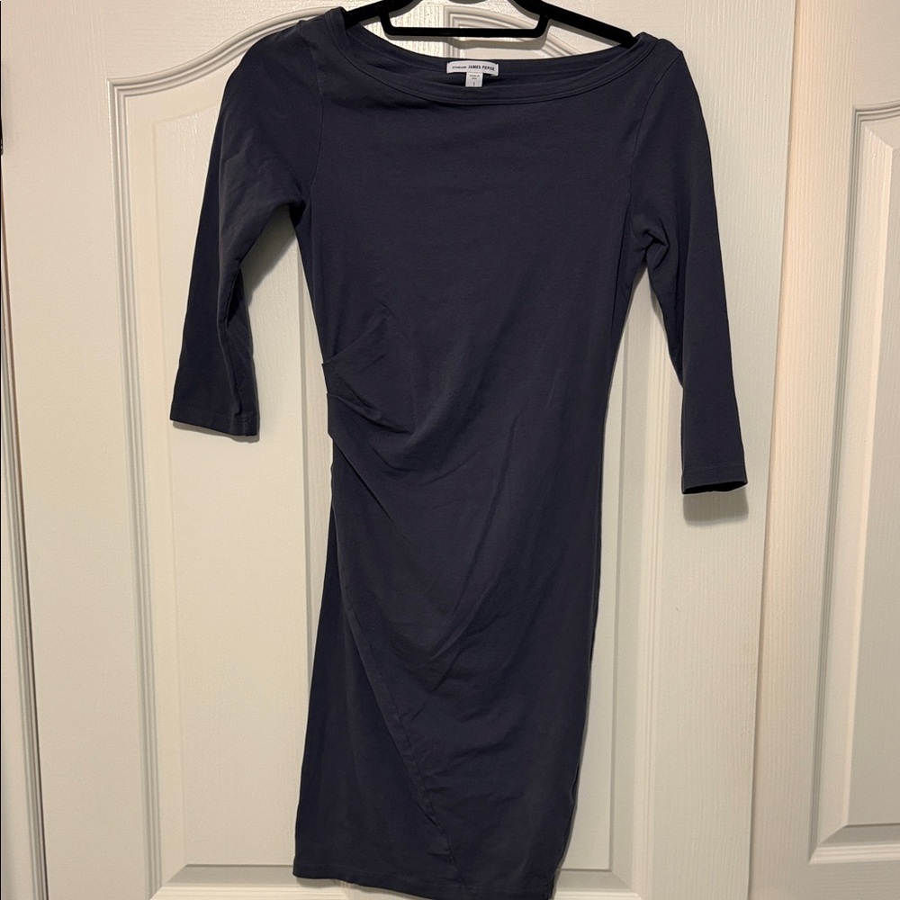 James Perse fitted Long Sleeve Dress in Navy